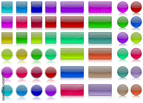 The set of glossy aqua web buttons