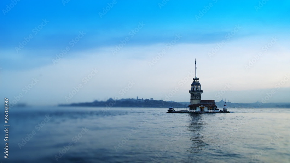 Maiden's Tower in Bosphorus. HD 1080p, Selective focus. Maiden's Tower in Bosphorus. HD 1080p, Selective focus.