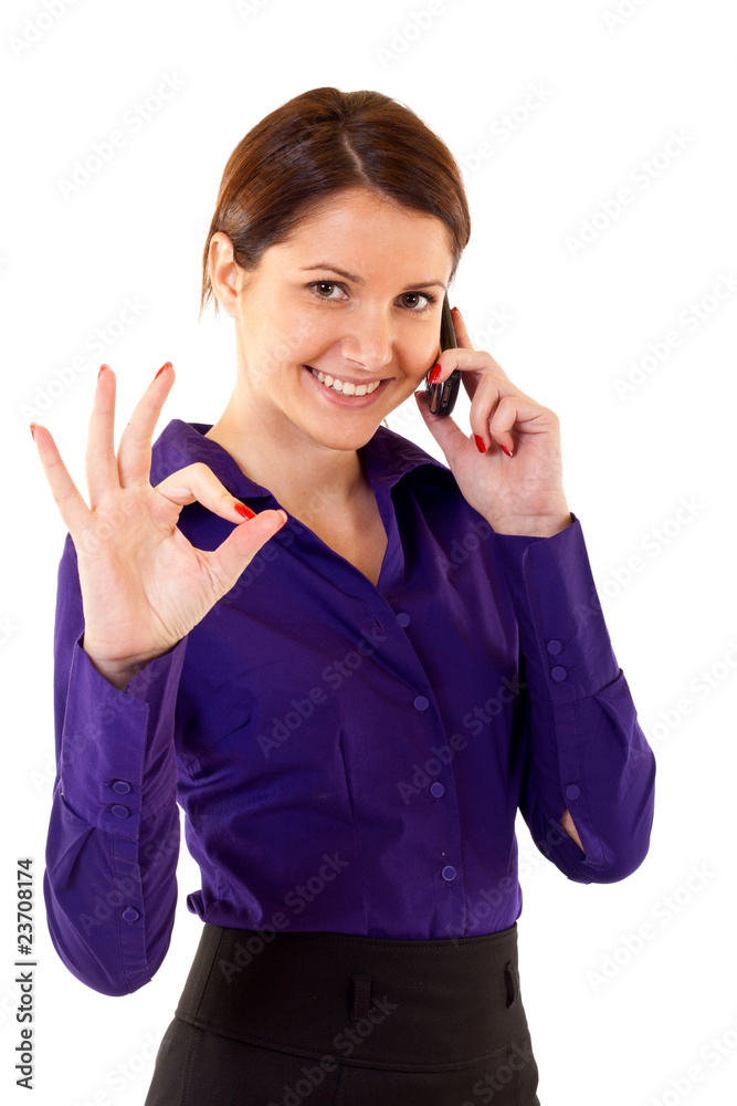 Happy business woman with phone Happy business woman with phone