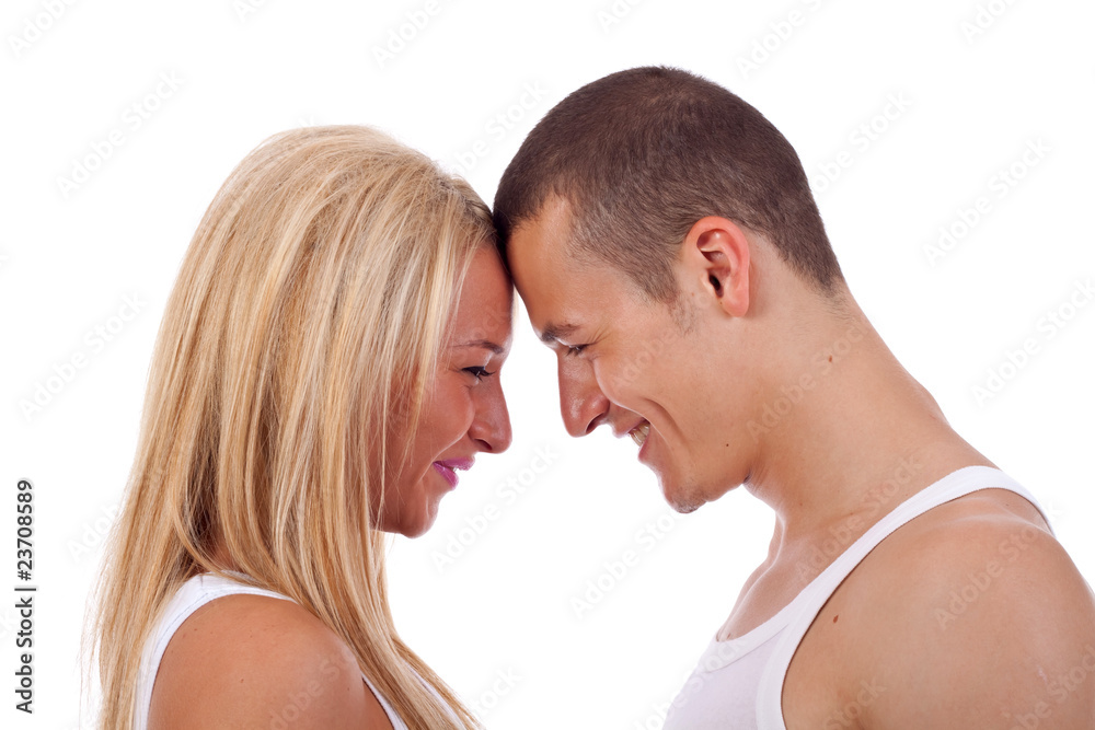 happy young couple - closeup happy young couple - closeup