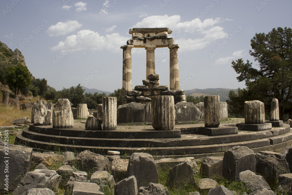 The sanctuary of Athena Pronaia in Delphi, Greece