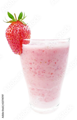 strawberry milkshake isolated