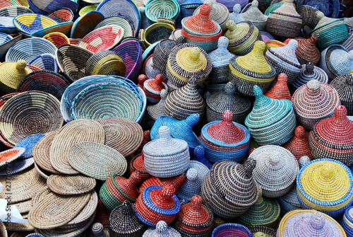Woven baskets background