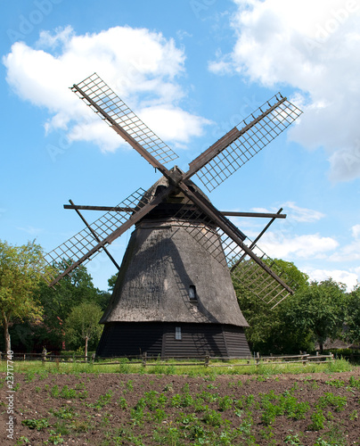 The olld windmill in trhe funen village