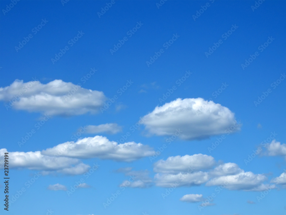 Obraz premium heaven, white clouds heap on blue sky, nature concept