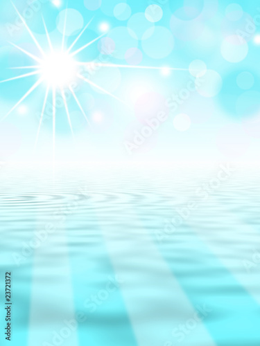 Wallpaper Mural background with sun above water level Torontodigital.ca