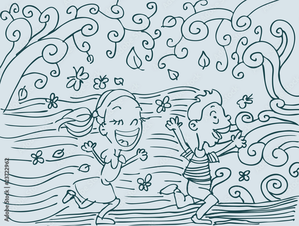 Fototapeta premium Kids Running