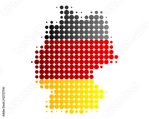 Karte und Fahne von Deutschland