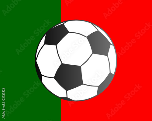 Fahne von Portugal und Fu  ball