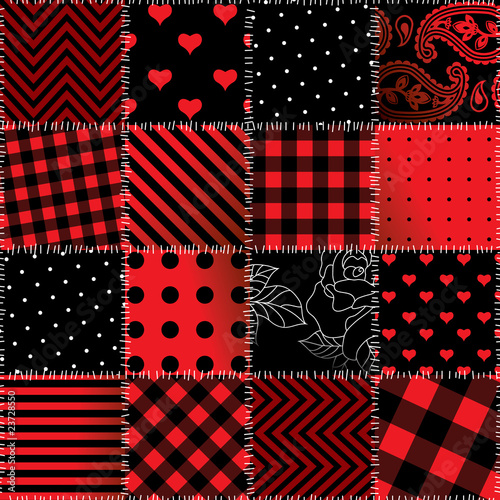 Red quilt pattern