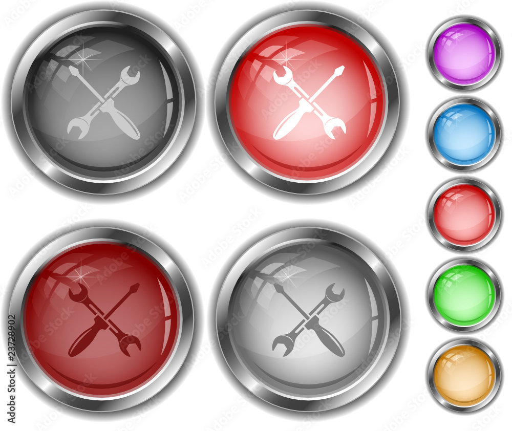 Screwdriver and spanner. Vector internet buttons. Screwdriver and spanner. Vector internet buttons.