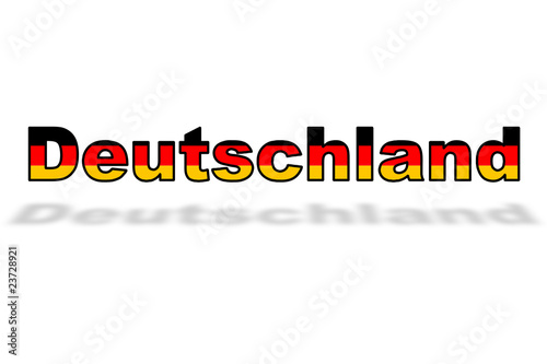 Word DEUTSCHLAND floating with shadow on white