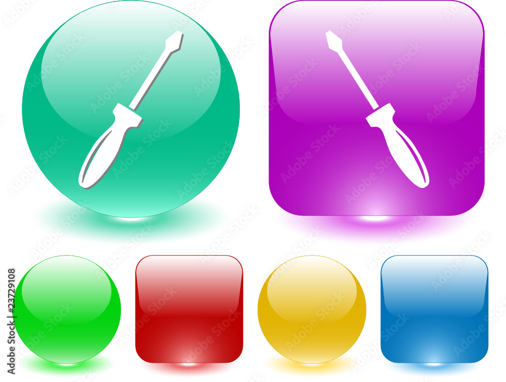 Screwdriver. Vector interface element.