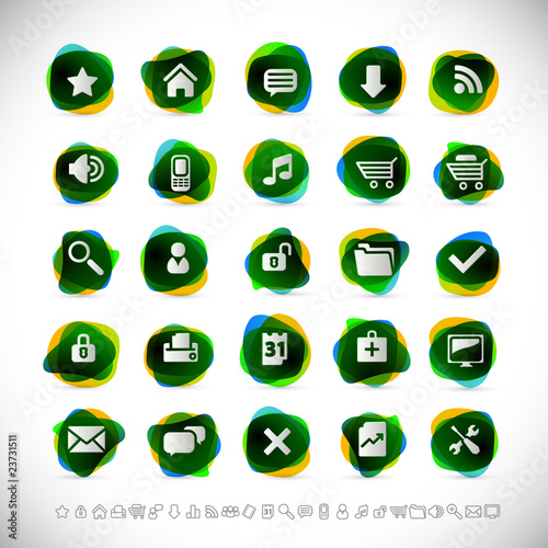 Modern icons- with transparency effects