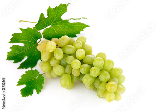 fresh grape fruits with green leaves