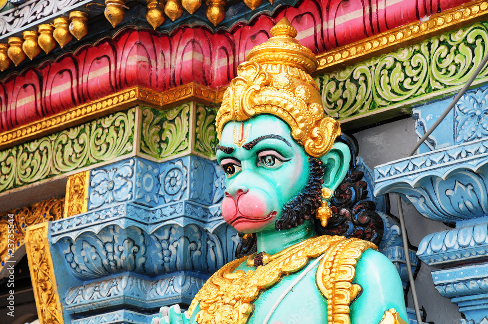 Fototapeta premium Hindu God Statue Outside A Temple