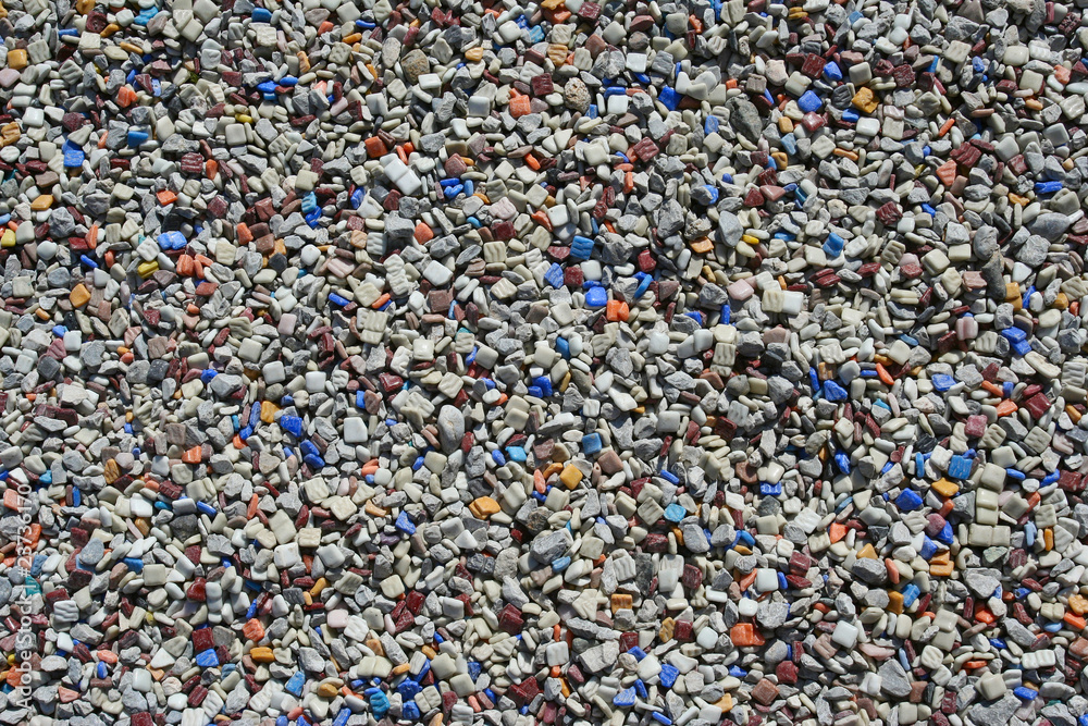 Abstract background of colored beach stones