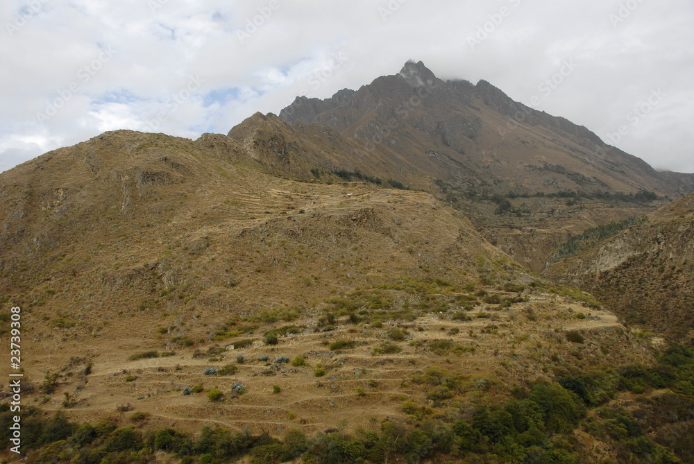 Llactapata, or Town on hillside, Inca trail, Peru