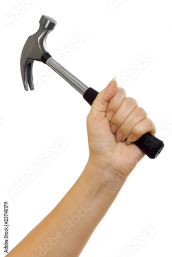 hammer in a beautiful female hand