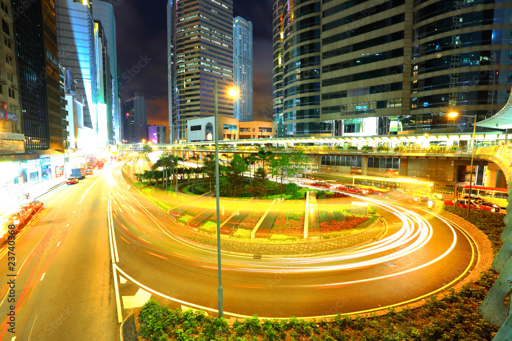 Fototapeta premium traffic in city at night