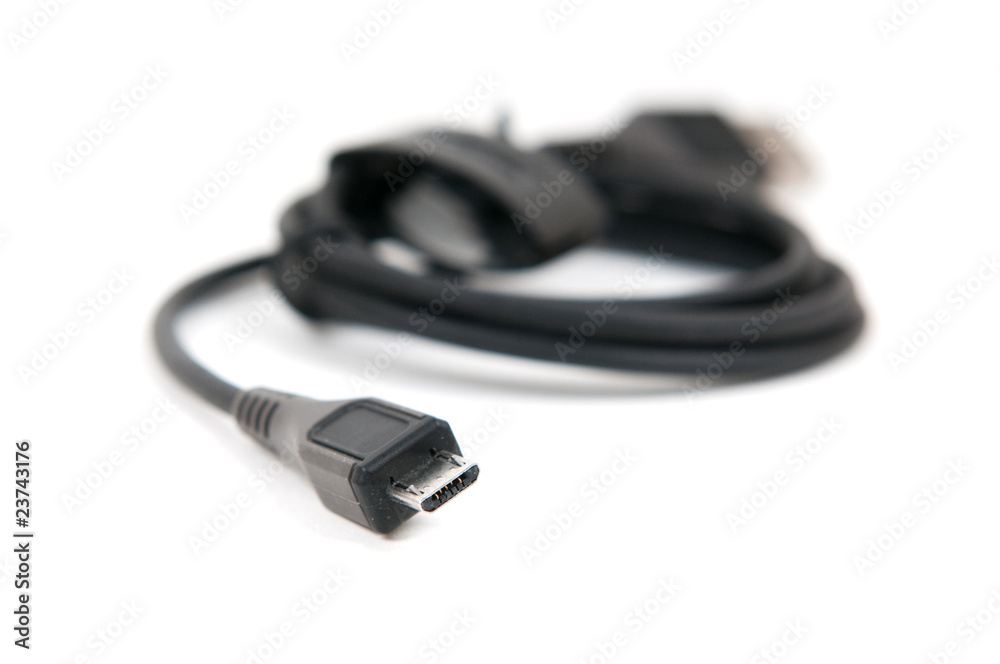 usb to micro-usb cable isolated on white background usb to micro-usb cable isolated on white background