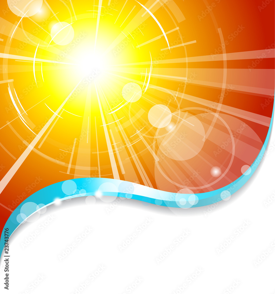 Naklejka premium Background with hot summer sun