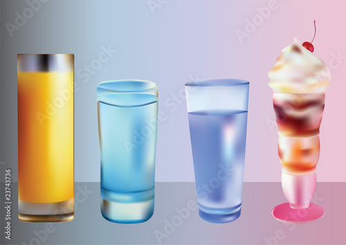 Drinks and ice cream.