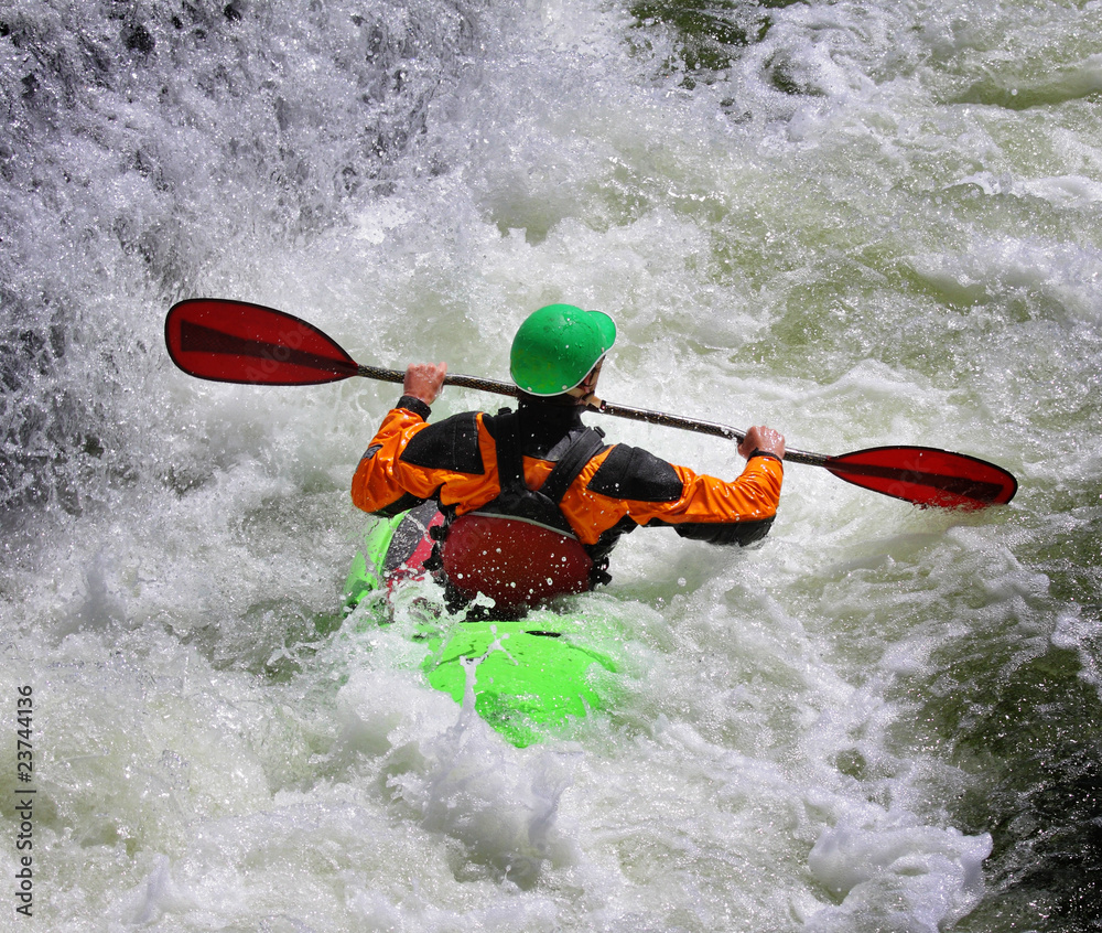 Kayak on Whitewater Rapids