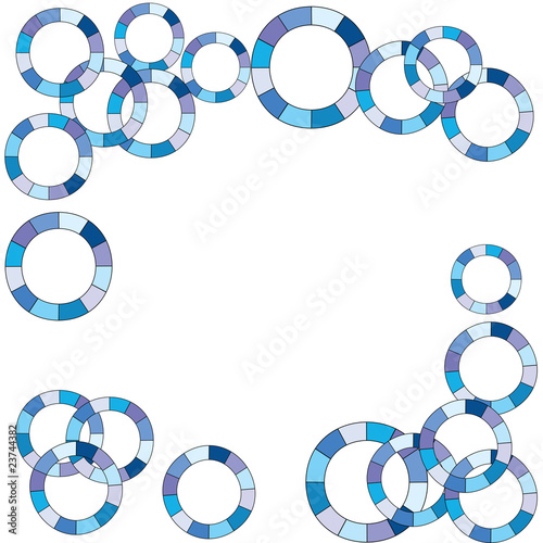 Abstract frame with blue circles