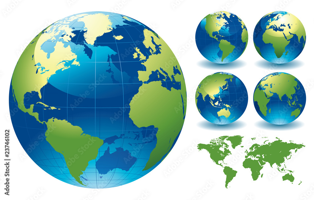 Fototapeta premium World Globe Maps