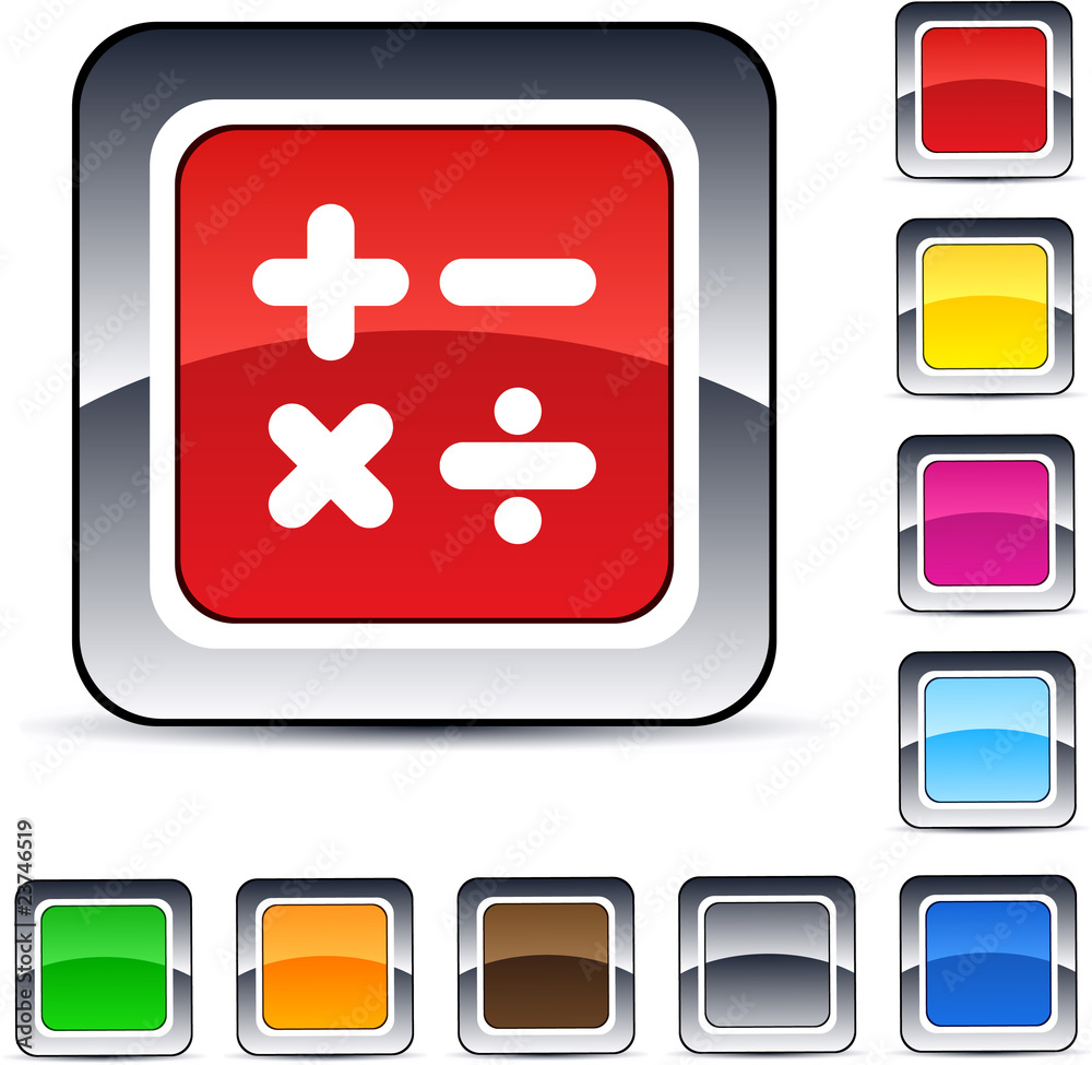 Obraz premium Calculate square button.