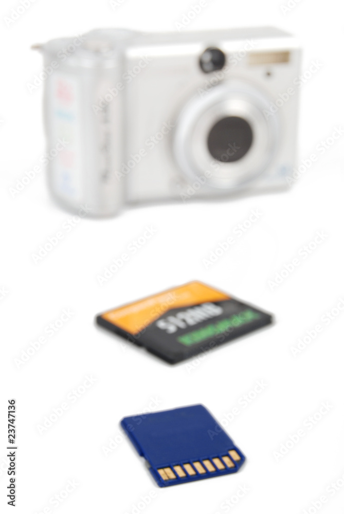 Fototapeta premium digital camera with memory card