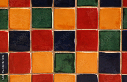 Multi-colored mosaics close up