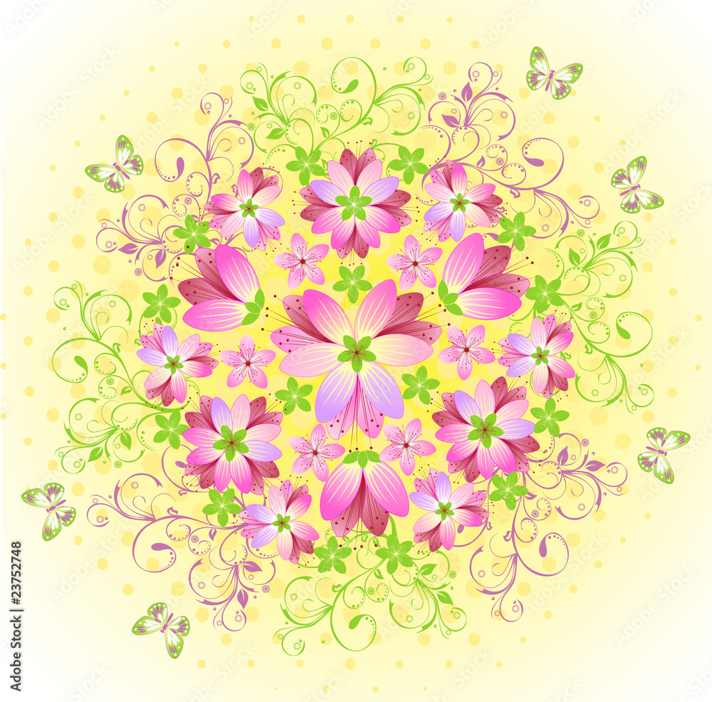 pink floral abstract background