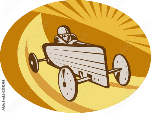 soap box car derby racing finish
