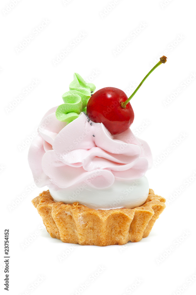sweet cake with cherry