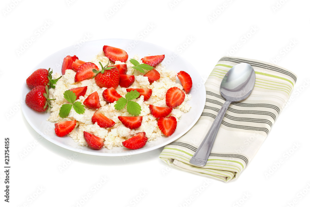 cottage cheese with strawberries