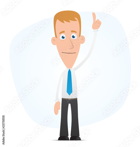 Manager points his finger at the top