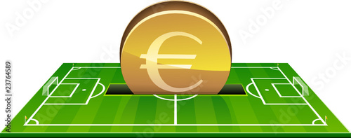 Investir des euros dans un terrain de football (détouré)