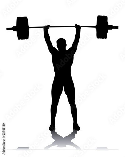 silhouette of the weight-lifter