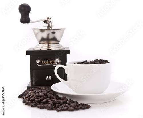 Coffee Grinder,beans and Cup