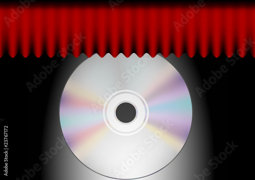 CD and Red Curtain