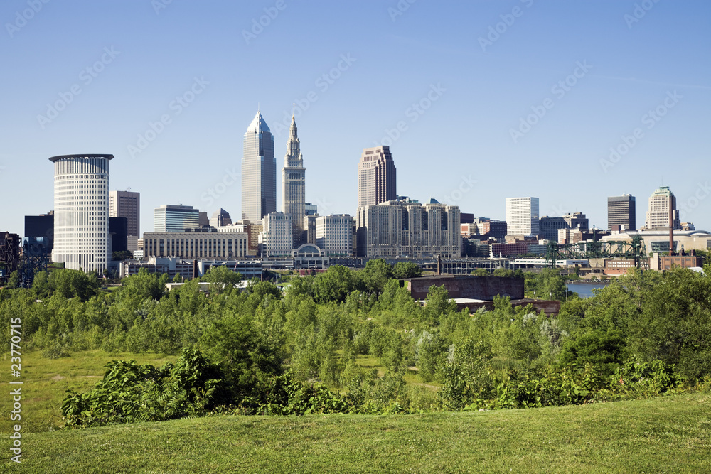 Summer panorama of Cleveland