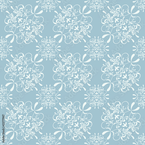 Seamless floral blue pattern