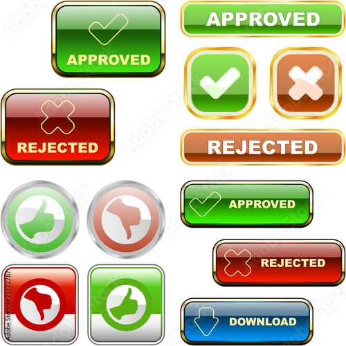 Approved and rejected buttons.