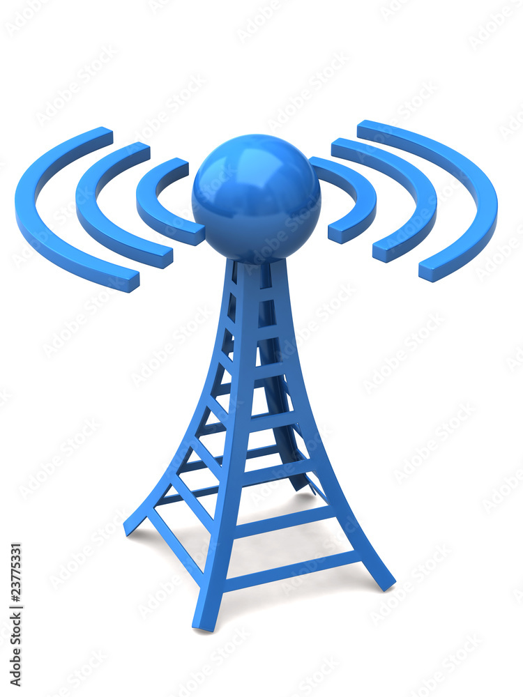 Tower with radio waves