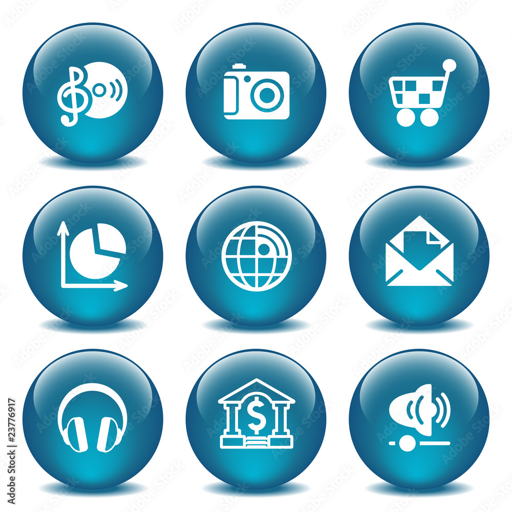 Fototapeta premium Blue glass ball 5