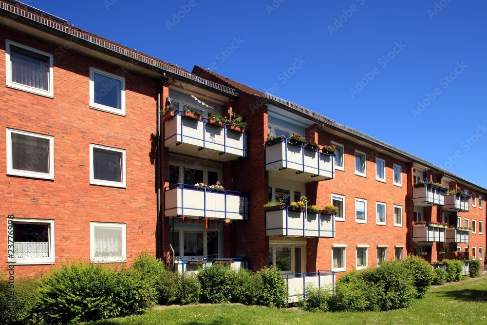 Wohnhaus, Hausfassade, Mietswohnungen, Deutschland Wohnhaus, Hausfassade, Mietswohnungen, Deutschland