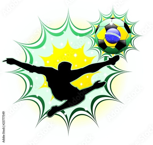 Brasile Calciatore-Brasil Soccer Champion-Vector photo