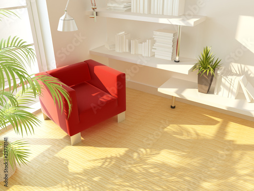 modern study,3D rendering